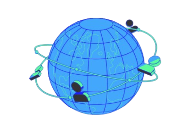 Connected global community illustration