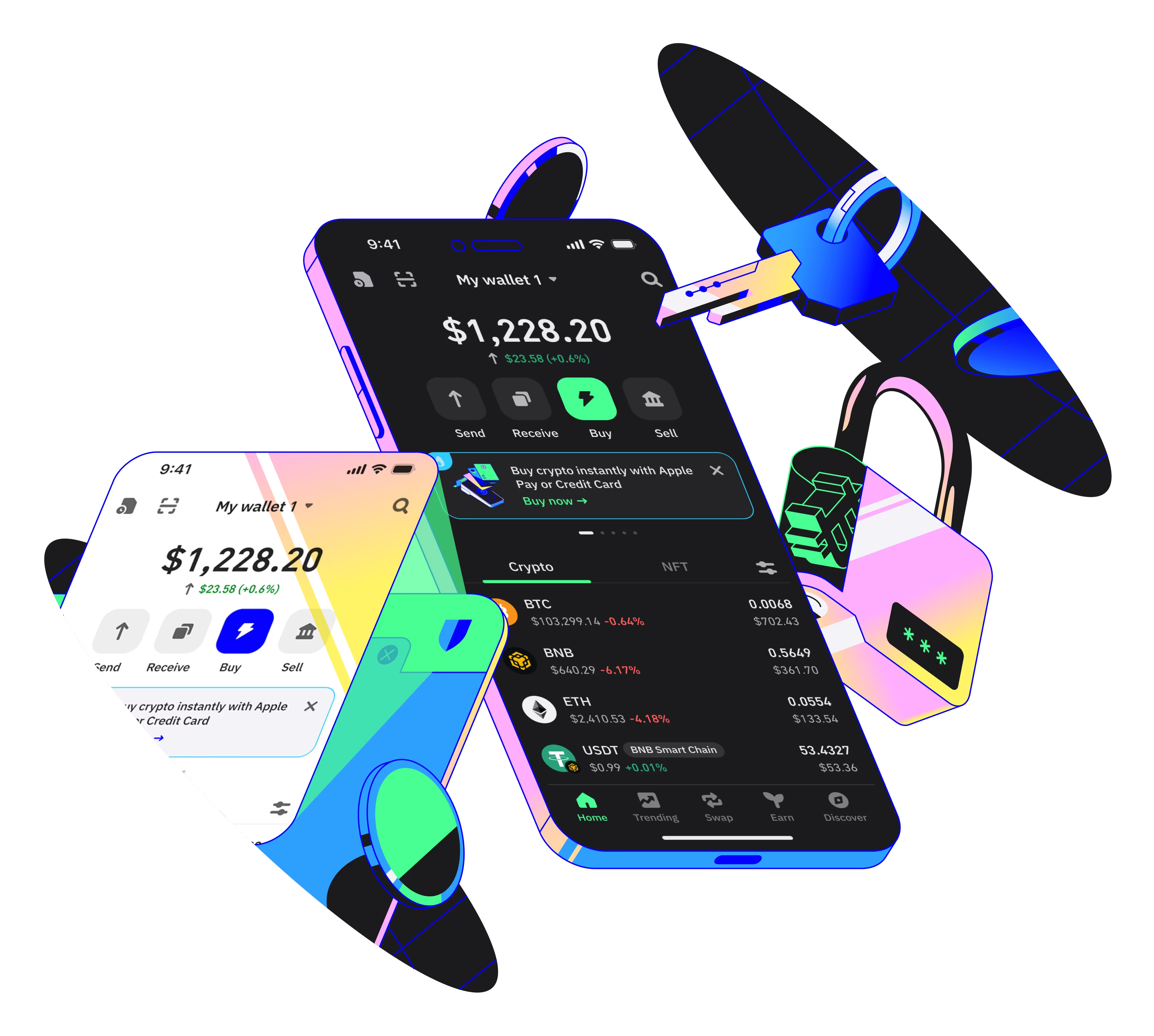 Crypto trading interface illustration